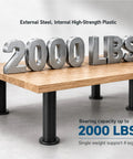 Heavy Duty Adjustable Bed Frame Support Legs 7 To 12 Inch Set All Metal With Enlarged Non Slip Rubber Bases with 2000 lbs capacity