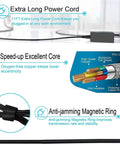 Extra long power cord and internal components of Plug And Play 24V 2A Electric Scooter Battery Charger Adapter.