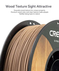 Wood Filament PLA 1.75mm For 3D Printing Real Wood Texture Silk Finish 1kg Spool showing natural wood color and grain.