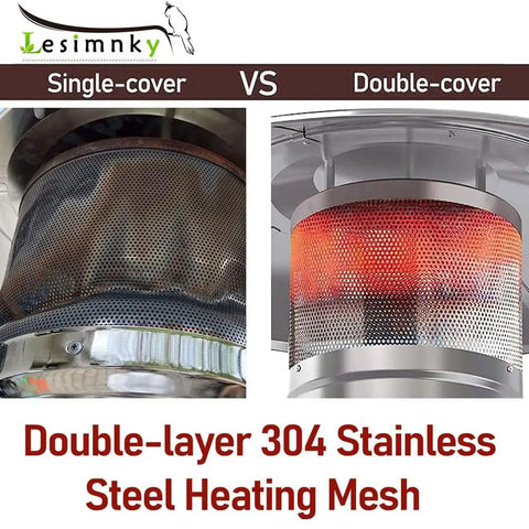 Durable 304 Stainless Steel Double Net Emitter Screen For Gas Patio Heaters Ten And Three Quarters Inch Diameter Tough As Nails Main Burner Cover Replacement Part Single vs Double Cover Comparison