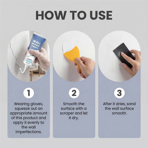 How to use Fast Dry Wall Crack Repair Paste For Quick Fixes And Smooth Restoration, Waterproof Caulk Formula With Easy Application.