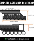 Shotgun Shell Holder Side Saddle For Universal 12 Gauge Carriers, Low Profile Aluminum Ammo Rack dimensions diagram