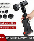 Rechargeable Hydraulic Hole Punch Kit With Six Dies For 22 To 60 mm Holes 21V Battery Pack With 2X2500mAh Cells on display