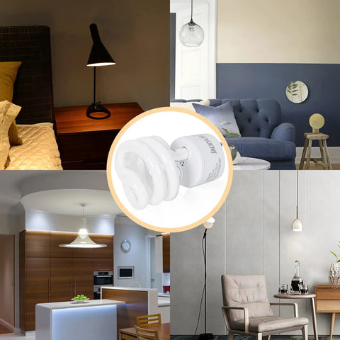 UL Listed GU24 CFL Light Bulbs, T3 13W 2700K Warm White, 900 Lumen Spiral CFL, lighting various indoor spaces