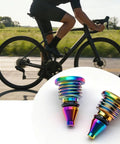 Hella Durable Titanium Bleed Screws With Precision Leak Proof O Rings For Hydraulic Disc Brakes Road And Mountain Bike Trail Ready Slick Direct Fit Upgrade Kit with colorful design.