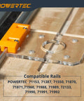 Router Guide Rail Adapter For Ryobi P601 PCL424 PCL424B And Ridgid R2911 Trim Routers, clear adapter on Powertec rail