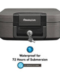Travel Ready Fireproof And Waterproof Safe With Key Lock Compact Chest Lock Box 0.28 Cu Ft for Documents and Valuables