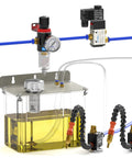 Pro Grade 3L Coolant Lubrication Misting System with dual sprayer nozzles, solenoid valve, air filter, clear 3L tank
