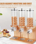 Tri Head Cereal And Candy Dispenser With Smooth Pour Spout For Fresh Coffee Beans And Nut Storage Countertop Organizer Daily Grind Essential Gonna Love This No Drip Build, featuring three clear bins for nuts.
