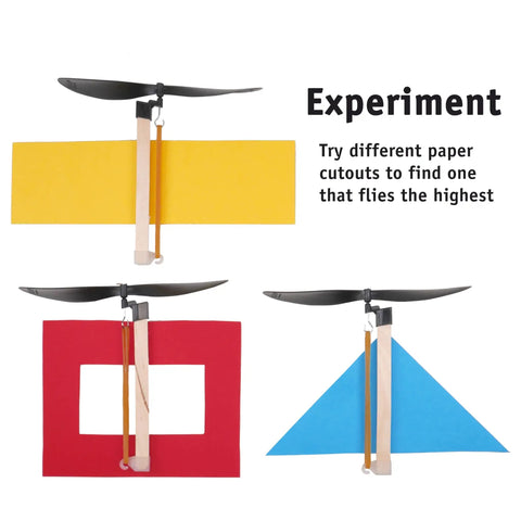 Hands On Rubber Band Helicopter Kit Bulk 100 Pack For Classrooms STEM Project Kids Ages 8 And Up Fun And Educational For After School Programs Libraries And Summer Camps, paper cutout experiment