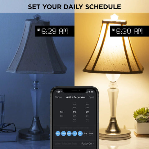 Smart White LED Bulb 60W Equivalent No Hub Needed Non Dimmable 3 Pack With Built In WiFi Voice Control for scheduling lighting