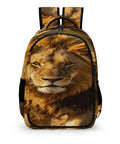 Wild King Lion Printed Unisex Backpack Large Capacity for Everyday Use Durable Polyester Daypack with lion image