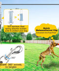 Backyard Dog Zip Line Runner Kit 150Ft Overhead Trolley System With 10Ft And 16Ft Heavy Duty Tie Out Cables For Two Pups