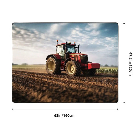 Soft Non Slip 63x48 Inch Area Rug For Living Room And Bedroom, Large Modern Doormat Style Floor Mat, tractor design, outdoor theme
