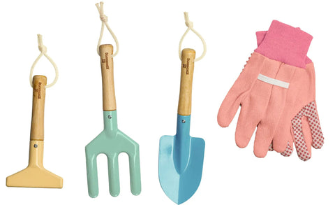 Kids Garden Tool Set For Young Gardeners Kid Friendly STEM Learning Kit With Tote Bag Lightweight spade, fork, gloves
