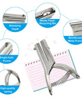 Professional Hardened Steel One Hand Sheet Metal Hole Punch That Easily Shreds Copper Brass Aluminum And Thin Steel Plates With Zero Sweat Heavy Duty Smooth Operator, single-hole punch on a notepad.
