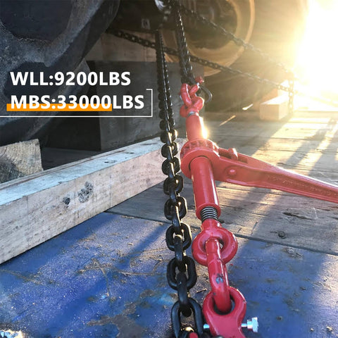 Heavy Duty Ratchet Binders Three Eighths To One Half Inch Four Pack Nine Thousand Two Hundred Fifteen Lbs Working Load G70 Hooks
