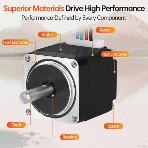 Nema 11 Stepper Motor 1.8 Degree 2 Phase High Torque 8Ncm Bipolar 28x28x30mm Body With 1 Meter Cable, labeled components.