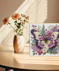 Dope Animal And Flower 5D Diamond Painting Kit For Adults Beginners Full Drill DIY Diamond Art with butterfly design on table