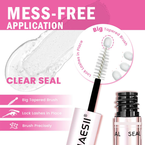 Lash Bond And Seal For Eyelash Clusters 10ml Waterproof Glue and big tapered brush for precise application