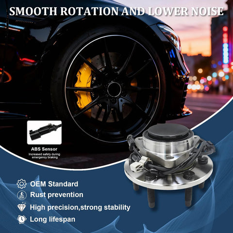 Beefy Front Wheel Bearing Hub Assembly Fits 00-06 Chevy Tahoe 99-06 Silverado 1500 00-06 Suburban 1500 GMC Yukon