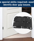 20 Pcs Door Hinge Shims Set With Stainless Steel Coated Spacers To Stop Air Leaks, Prevent Door Sticking, And Fix Misaligned Doors, Easy Repair Kit For Quiet, Smooth Operation. Image showing hinge shims on a door.