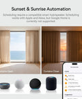 Motorized Smart Electric Curtain Track With Remote App And Voice Control For Alexa Google Home And Apple Home No Cut 89 To 160 Inches Easy Setup No Fuss And Smooth Quiet Operation For Your Windows, sunset automation
