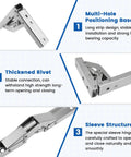 Tough As Nails 4 Pack 90 Degree Folding Hinges Nickel Plated Steel Cabinet Hardware with multi-hole positioning base