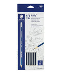 Rally Graphite Pencils 2B 12 Pack Wood Barrel Pre Sharpened With Latex Free Eraser Blue White Barrel visible in packaging