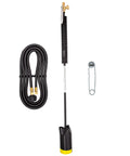 Powerful 500,000 BTU Propane Torch With Easy Grip Molded Handle Fully Assembled For Home Farm Industrial And Construction Projects Clean Burn And Pro Grade Performance, showing torch, hose, and clip.