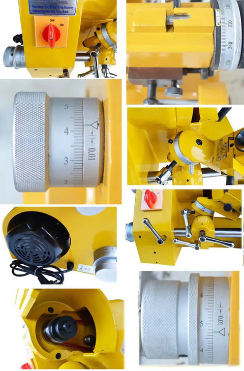 Heavy Hitter Universal Bench Grinder Sharpener Rig For Drill Bits Mill Cutters And Turning Knives Rock Solid Lathe Tool Sharpening Station 220V High Speed Steel control panel and precision dials