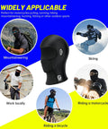 Cool Ice Silk Face Mask 2 Pack With Glasses Holes For Men And Women shown in various outdoor activities like skiing and cycling.