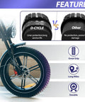 Puncture-Proof 20x4.0 Tire Insert For Fat Bikes And E-Bikes No-Flat Bicycle Tube Protector Tire Liner For Mountain And Electric Bikes Shields Inner Tube From Thorns Goatheads And Sharp Objects On Trails with features comparison and close-up of bike wheel with tire insert.