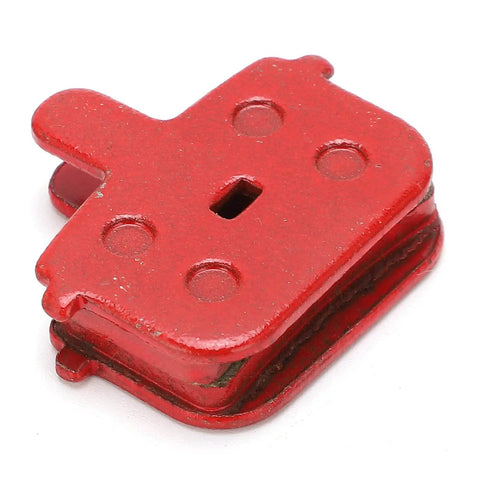 4 Pairs Resin Semi Metal Brake Pads Replacement For Electric Vehicles And Mountain Bikes, red pads, close-up view.