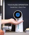Hands Free Hassle Free Automatic Soap Dispenser With 30 Second Visual Countdown Timer For Kitchen Or Bath, on a sink