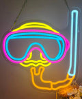 Neon Sign Diver Mask Style Scuba Diving LED Neon Light For Wall Decor And Beach House Dope Vibe Perfect For Dive Shops Ocean Theme Rooms Bathroom Game Room And Underwater Spaces