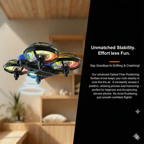 Kid Friendly Camera Drone For Indoor Flying, No Brainer Beginner Mini Quad For Boys And Girls, Altitude Hold, Propeller Guard