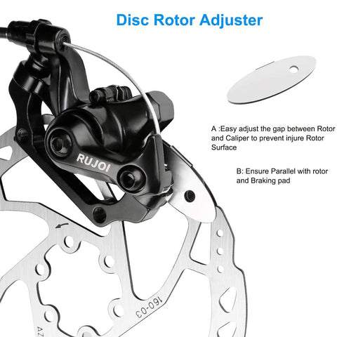 All Aluminum Disc Brake Kit For Bikes With Front And Rear Calipers 160mm Rotors Tool Free Pad Adjuster Full Lever Set