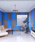 Badass Self Stick Acoustic Foam Wedges For Sound Proof Walls And Studio Ktv Panels High Density Closed Cell Noise Dampening Pads in a vibrant home studio.
