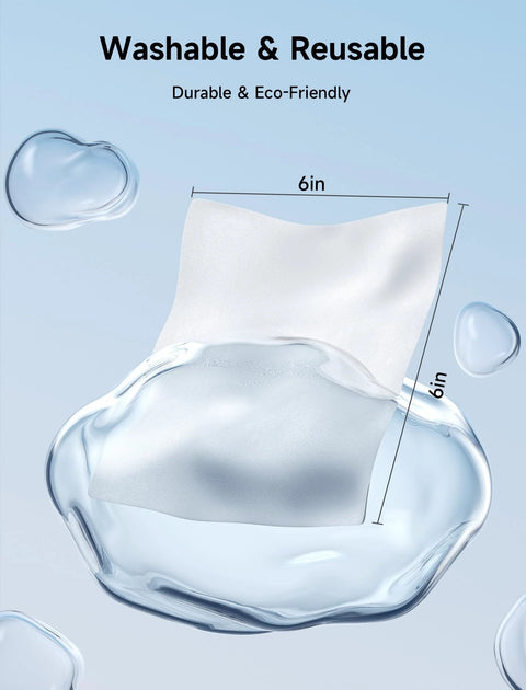 Front view of JSAUX microfiber cleaning cloth, 6x6 in, white, reusable for lenses and screens