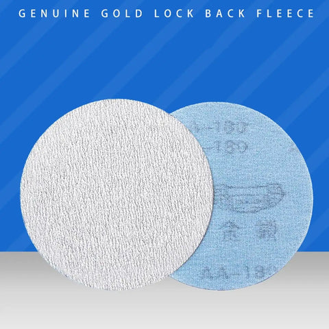 Grab This Awesome 100 Piece Set Of 5 Inch Wet Dry Sanding Discs With Grit From 60 To 1000 For Serious Polishing And Grinding Jobs Without Wasting Time Or Clogging Up Your Gear So You Can Get That Smooth Finish Fast. Fleece back sanding pads close up.