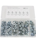 110 Piece Pronged Tee Nuts Set Three Eighths Inch Size Galvanized Steel Rustproof T Nuts for Wood and Wet Environments