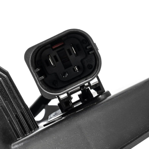 Engine Radiator Cooling Fan Assembly For BMW Direct Swap Fits 328i And 330i N52 Motors 4 Pin Connector close-up view.