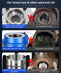 Comparison of new and used wheel hub bearing assemblies, highlighting material and durability differences.
