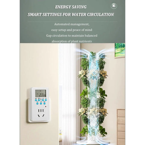 Vertical Hydroponic Tower Garden System for Herbs Fruits and Vegetables no soil with hydrating pump adapter and timer indoors