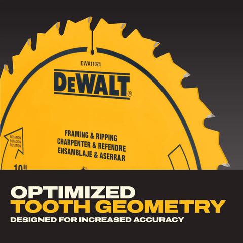 Premium 10 Inch Carbide Table Saw Blade With 24 Teeth For Flat Out Woodcutting Speed During General Purpose Circular Saw Tool Applications Delivers Dead On Accuracy And Knockout Finish Quality Always, featuring optimized tooth geometry.