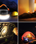 Rechargeable LED Camping Lantern With 4 Light Modes, 300 Lumens, 1800mAh, illuminating tent and used in various settings