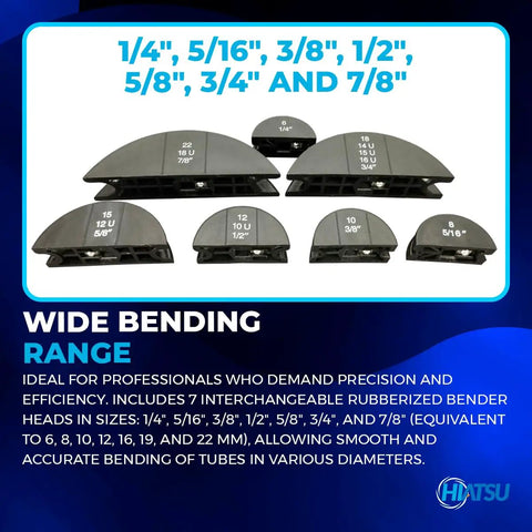 Top Shelf Tube Bender Kit For HVAC And Refrigeration Featuring Dead Nuts Accurate Ratcheting Copper And Aluminum Bending Heads With Seven Die Sizes Pipe Cutter And Reamer In A Heavy Duty Case