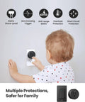 Child touching outlet beside Removable Buckle Remote Outlet Switch Wall Mount Or Portable 300 Ft Range 1500W On Off Power