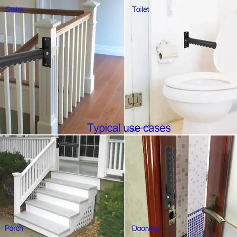 Solid Choice Doorway Flip Up Grab Bar Carries A Hefty 300 Lbs Load For Stair Assist Handrails in various typical use cases